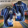 BlueJose Bowling And Pins Neon Lightning Customized Name, Team Name 3D Shirt (4 Colors)