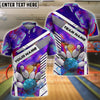 BlueJose Bowling And Pins Cosmic Strike Impact Customized Name, Team Name 3D Shirt (4 Colors)