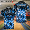 BlueJose Bowling And Pins Flame Break Fiery Demon Graphic Customized Name, Team Name 3D Shirt (4 Colors)