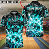 BlueJose Bowling And Pins Flame Break Fiery Demon Graphic Customized Name, Team Name 3D Shirt (4 Colors)