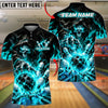 BlueJose Bowling And Pins Reaper Flame Break Pins Customized Name, Team Name 3D Shirt (4 Colors)