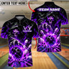 BlueJose Bowling And Pins Reaper Flame Break Pins Customized Name, Team Name 3D Shirt (4 Colors)