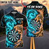 BlueJose Darts Fire And Ice Dragons Flaming Dartboard Graphic Personalized Name, Team Name Unisex Shirt (4 Colors)