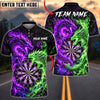 BlueJose Darts Fire And Ice Dragons Flaming Dartboard Graphic Personalized Name, Team Name Unisex Shirt (4 Colors)