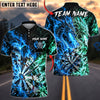 BlueJose Darts Fire And Ice Dragons Explosive Bullseye Graphic Personalized Name, Team Name Unisex Shirt (4 Colors)