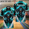 BlueJose Bowling & Pins Angry Gorilla Fire Customized Name, Team Name 3D Shirt (4 Colors)