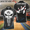BlueJose Bowling Punisher Skull Cracked Pin Design Personalized Name, Team Name 3D Shirt