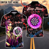 BlueJose Darts Mystic Fortune Teller Crystal Ball Dartboard Art Personalized Name, Team Name Unisex Shirt (4 Colors)