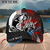 BlueJose Fishing Ocean Predator Splash Red Black Honeycomb Design Personalized Cap (13 Breeds)