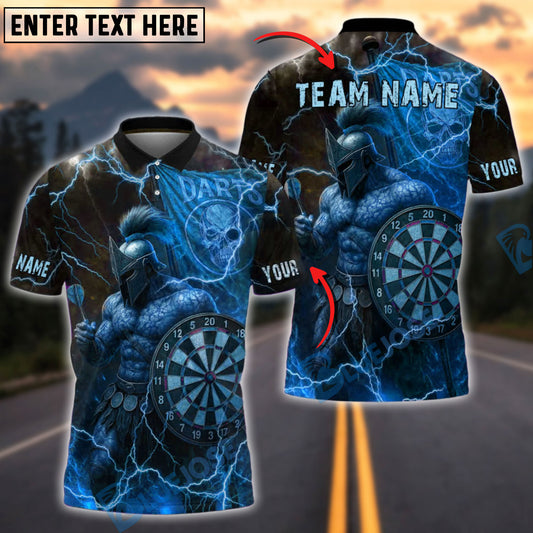 BlueJose Darts Spartan Warrior Customized Name, Team Name 3D Shirt (4 Colors)
