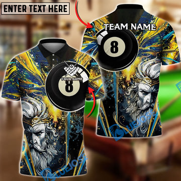BlueJose Billiards 8 Ball Zeus God Art Style Personalized Shirt