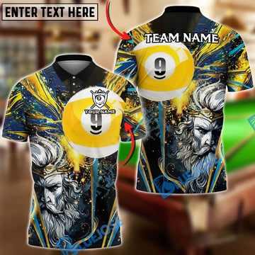BlueJose Billiards 9 Ball Zeus God Art Style Personalized Shirt