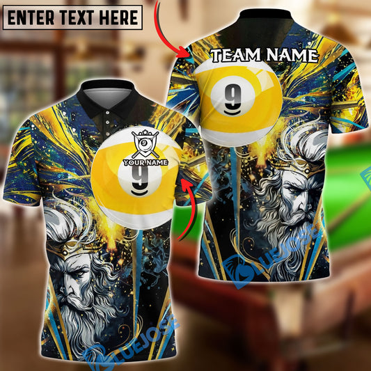 BlueJose Billiards 9 Ball Zeus God Art Style Personalized Shirt