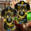 BlueJose Billiards Mystic Dragon Fire Ball 8 Customized Name, Team Name 3D Shirt (6 Colors)