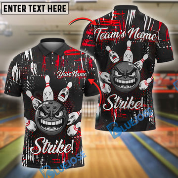 BlueJose Bowling And Pins Strike Master Customized Name, Team Name 3D Shirt (4 Colors)