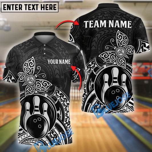BlueJose Bowling Tribal Butterfly Customized Name, Team Name 3D Shirt