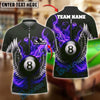 BlueJose Billiards Flaming Wings 8-Ball Personalized Name Shirt (4 Colors)