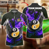 BlueJose Billiards Flaming Wings Yin-Yang 8 & 9 Ball Personalized Name Shirt (4 Colors)
