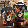 BlueJose Billiards Flaming Wings Yin-Yang 8 & 9 Ball Personalized Name Shirt (4 Colors)