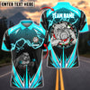 BlueJose Darts Power Lightning Bulldog Customized Name, Team Name 3D Shirt (4 Colors)
