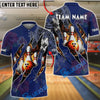 BlueJose Bowling And Pins Polynesian Hibiscus Turtle Customized Name, Team Name 3D Shirt (4 Colors)
