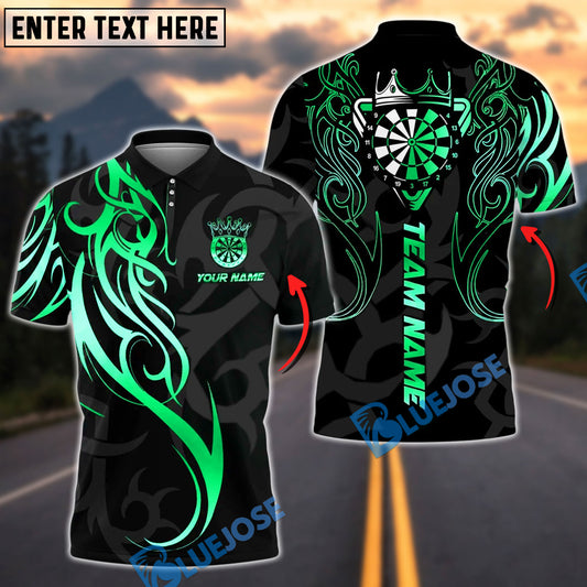 BlueJose Darts Sport King Crown Target Personalized Name, Team Name Unisex Shirt (4 Colors)