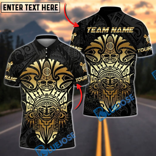 BlueJose Darts Sport Aztec Mask Armor Personalized Name, Team Name Shirt (6 Colors)