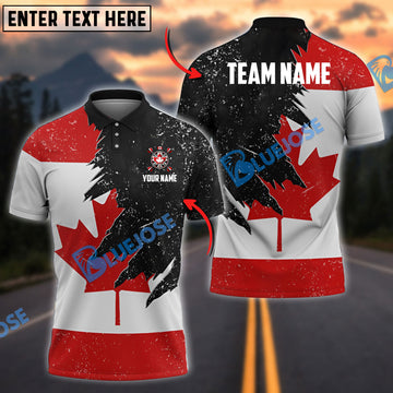 BlueJose Darts Canadian Flag Personalized Name Shirt