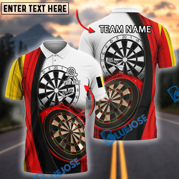 BlueJose Darts Belgium Flag Dartboard Style Personalized Name, Team Name Shirt