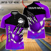 BlueJose Bowling And Pins Ball Claw Strike Customized Name, Team Name 3D Shirt (4 Colors)