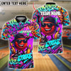 BlueJose Bowling And Pins Graffiti Strike Cool Ball with Shades & Street Art Customized Name 3D Shirt (4 Colors)