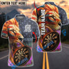 BlueJose Darts American Flag Lion Grunge Patriotic Personalized Name, Team Name Shirt (4 Colors)
