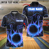 BlueJose Bowling And Pins Neon Lightning Customized Name, Team Name 3D Shirt (4 Colors)