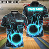 BlueJose Bowling And Pins Neon Lightning Customized Name, Team Name 3D Shirt (4 Colors)