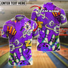 BlueJose Bowling Graffiti Love Customized Name, Team Name 3D Shirt (4 Colors)