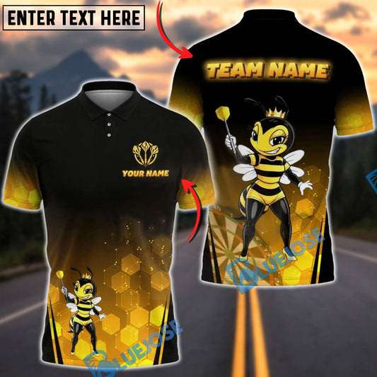 BlueJose Darts Bee Queen Personalized Name Shirt