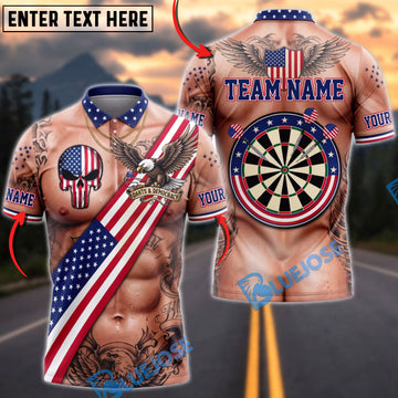 BlueJose Darts Funny Body Eagle Punisher Skull American Flag Suspenders Dartboard Mankini Personalized Name Shirt