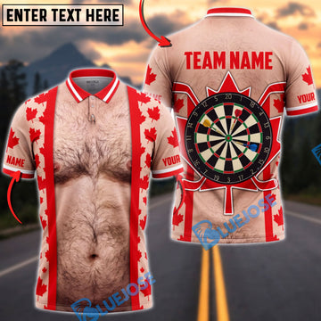 BlueJose Darts Funny Body Canadian Flag Suspenders Dartboard Mankini Personalized Name Shirt