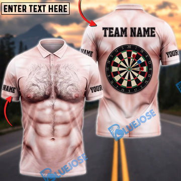 BlueJose Darts Pale Six Pack Body Classic Dartboard Mankini Personalized Name Shirt