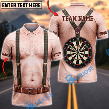 BlueJose Darts Funny Body Belt Waist Classic Dartboard Mankini Personalized Name Shirt