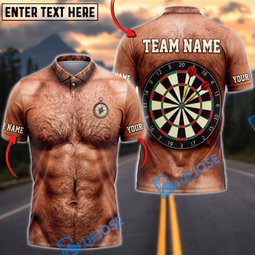 BlueJose Darts Muscular Tan Body Classic Dartboard Mankini Personalized Name Shirt