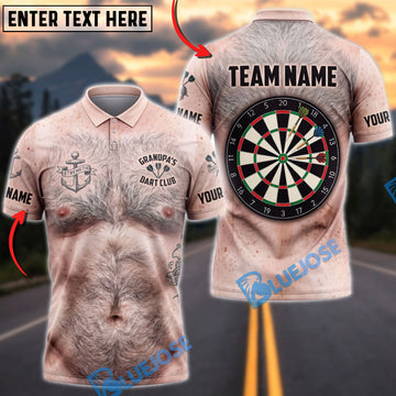 BlueJose Darts Funny Pale Body Text Tattoo Dartboard Mankini Personalized Name Shirt