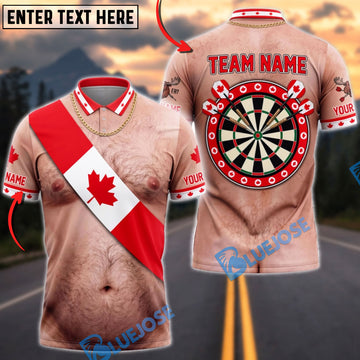 BlueJose Darts Canada Flag Sash Dartboard Mankini Personalized Name Shirt
