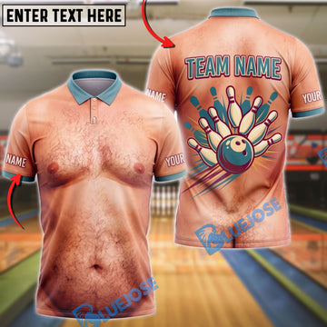 BlueJose Bowling Funny Pale Body Hand Print Mankini Customized Name, Team Name 3D Shirt