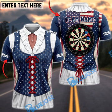 BlueJose Darts Patriotic Corset Style Dartboard Mankini Personalized Name Shirt