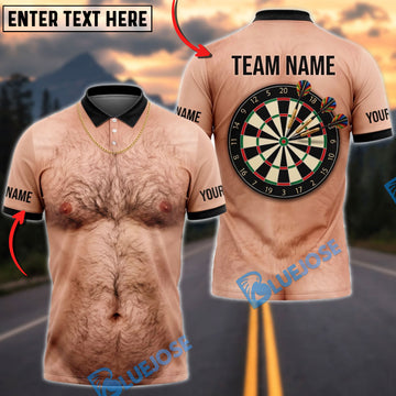 BlueJose Darts Hairy Chest Body Dartboard Mankini Personalized Name Shirt