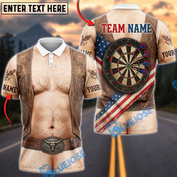 BlueJose Darts Funny Pale Body Belt Buckle Dartboard American Flag Mankini Personalized Name Shirt