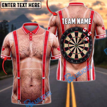 BlueJose Darts Red Suspenders Body Dartboard Canadian Flag Mankini Personalized Name Shirt