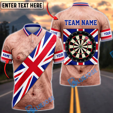 BlueJose Darts UK Flag Sash Dartboard Mankini Personalized Name Shirt