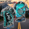 BlueJose Darts Fire Skull Dartboard Customized Name, Team Name 3D Shirt (4 Colors)